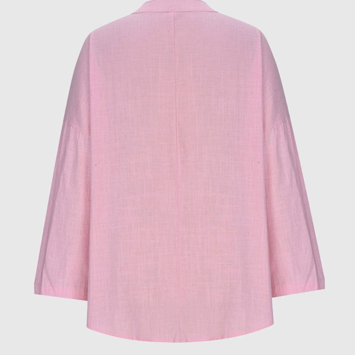 Women's Flowy V-Neck Long-Sleeve Relaxed-Fit Beach Shirt