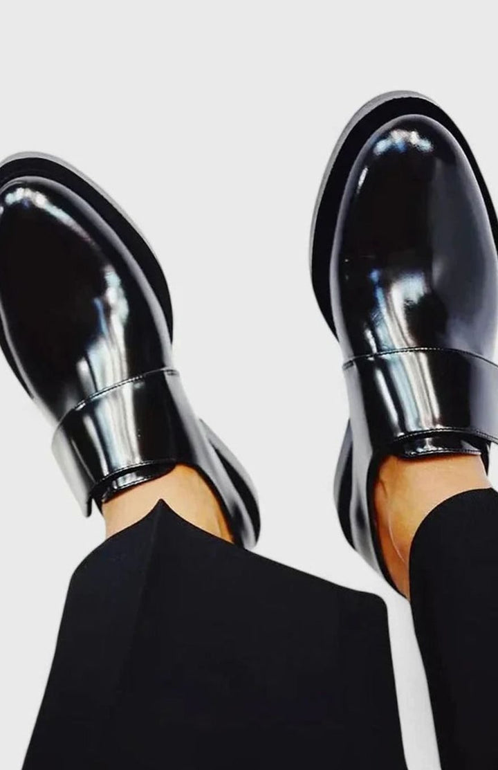 Women's Glossy Patent Strap Slip-On Loafers