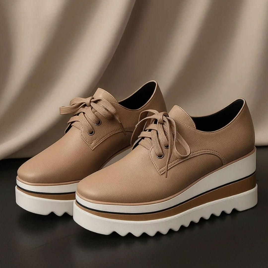 Women's Lace-Up Flatform Oxford Platform Sneakers