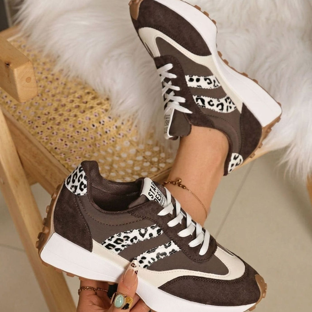 Women's Lightweight Orthopedic Sneakers Arch Support Lace-Up - White Brown