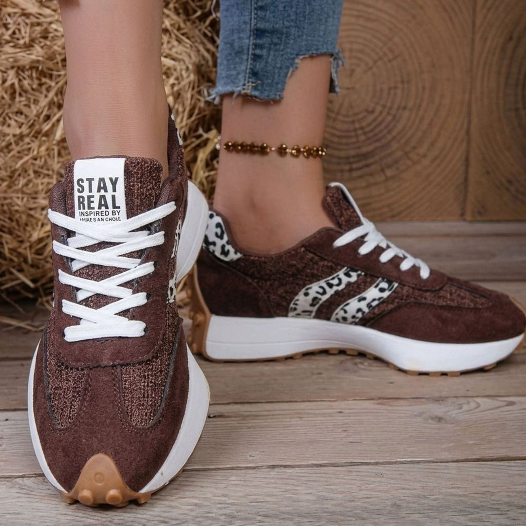 Women's Lightweight Orthopedic Sneakers Arch Support Lace-Up - Cream Tan