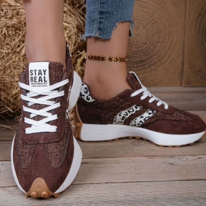Women's Lightweight Orthopedic Sneakers Arch Support Lace-Up - Cream Tan