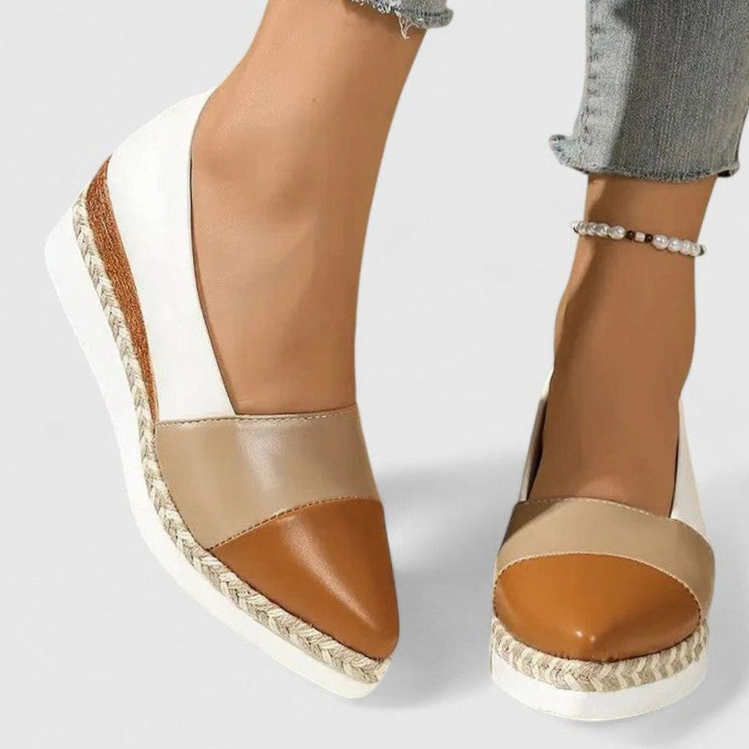 Women's Metallic Slip-On Espadrille Wedge Loafers Cushioned Insole