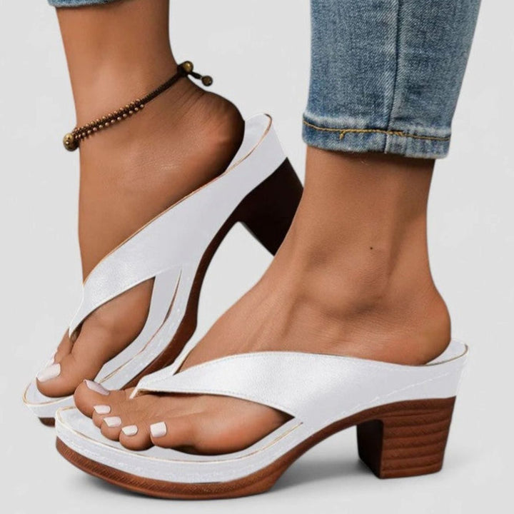 Women's Orthopedic Arch-Support Crossband Wedge Sandals - White