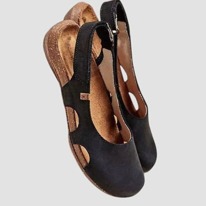 Women's Orthopedic Arch-Support Cutout Slingback Sandals - Black