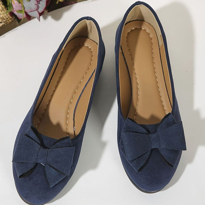 Women's Orthopedic Bow-Detail Suede Flat Shoes