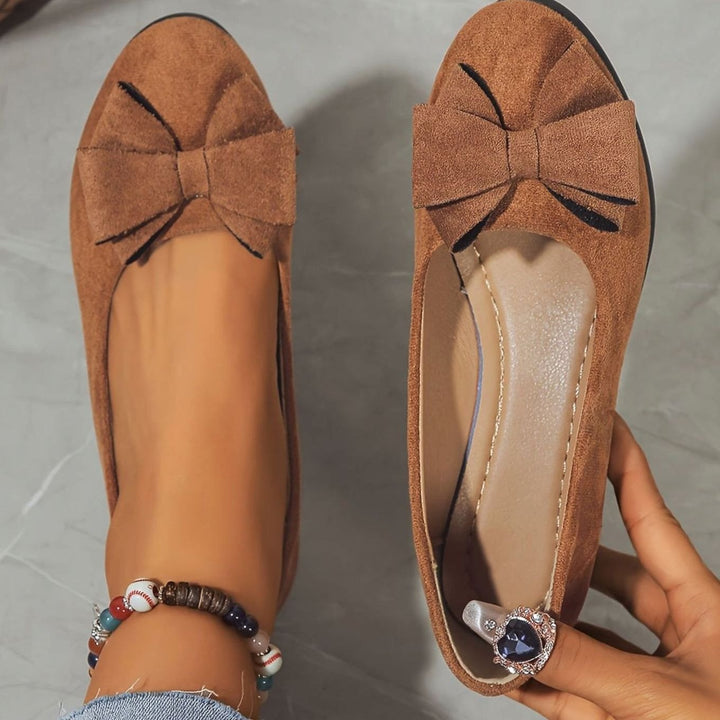 Women's Orthopedic Bow-Detail Suede Flat Shoes