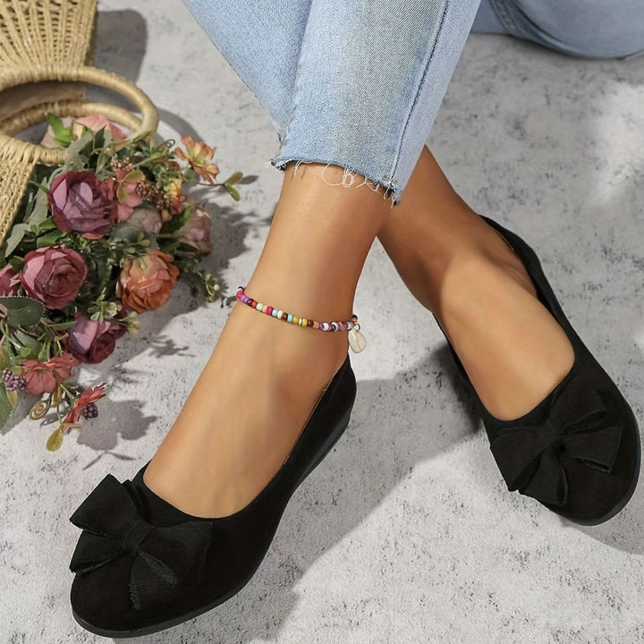 Women's Orthopedic Bow-Detail Suede Flat Shoes
