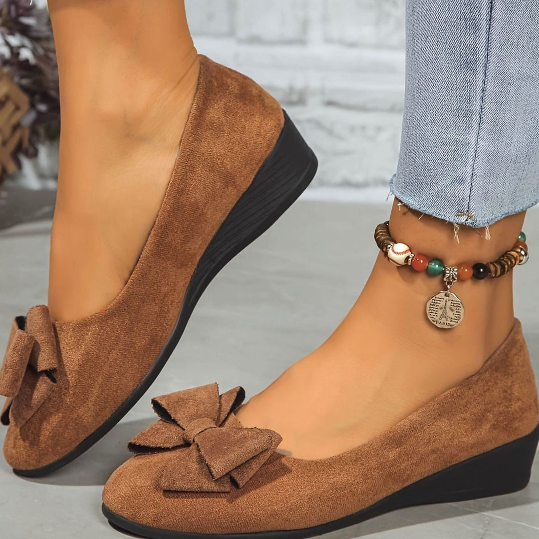 Women's Orthopedic Bow-Detail Suede Flat Shoes