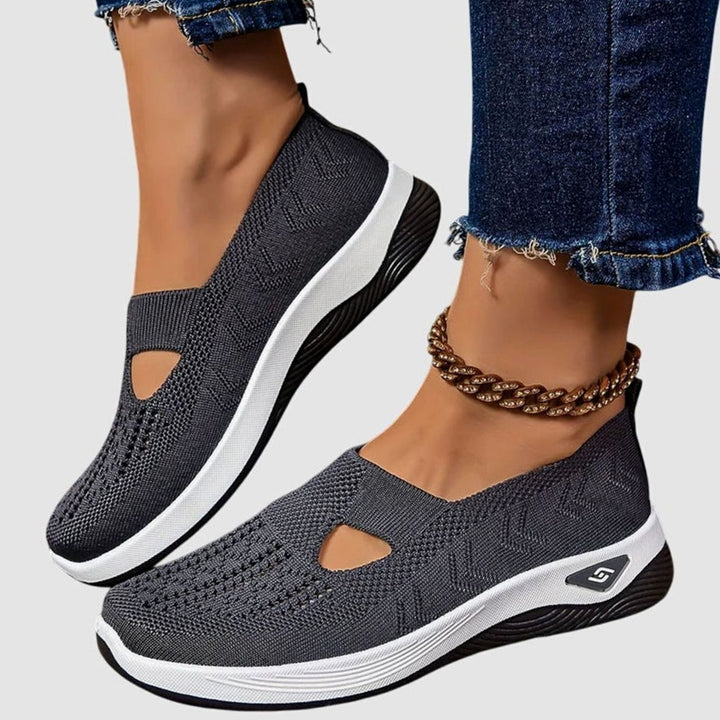 Women's Orthopedic Breathable Knit Slip-On Shoes - Gray