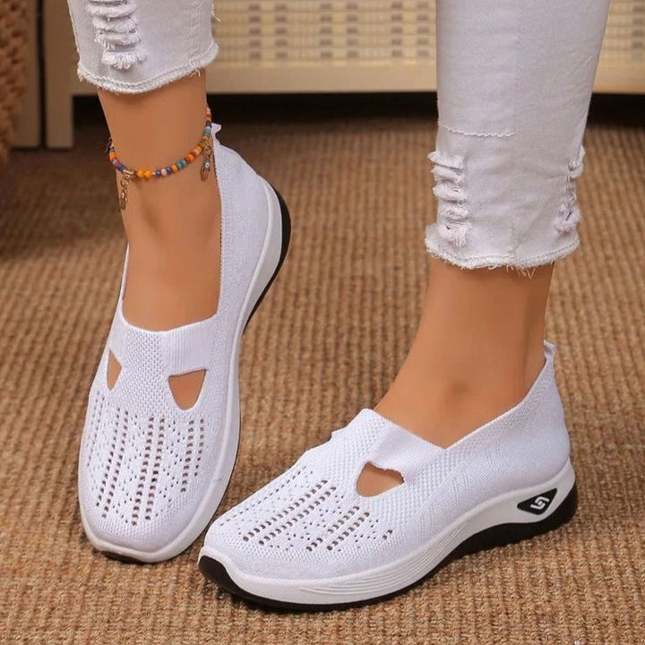 Women's Orthopedic Breathable Knit Slip-On Shoes - White