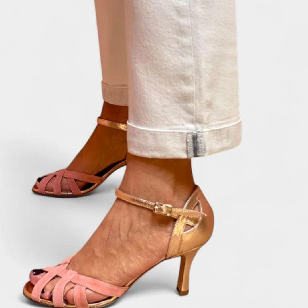 Women's Orthopedic Comfort Strappy Kitten-Heel Sandals