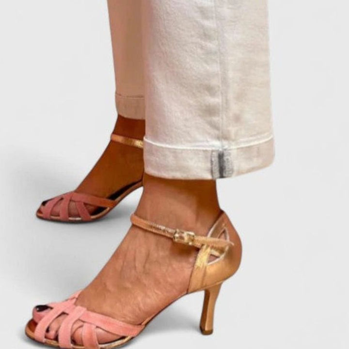 Women's Orthopedic Comfort Strappy Kitten-Heel Sandals