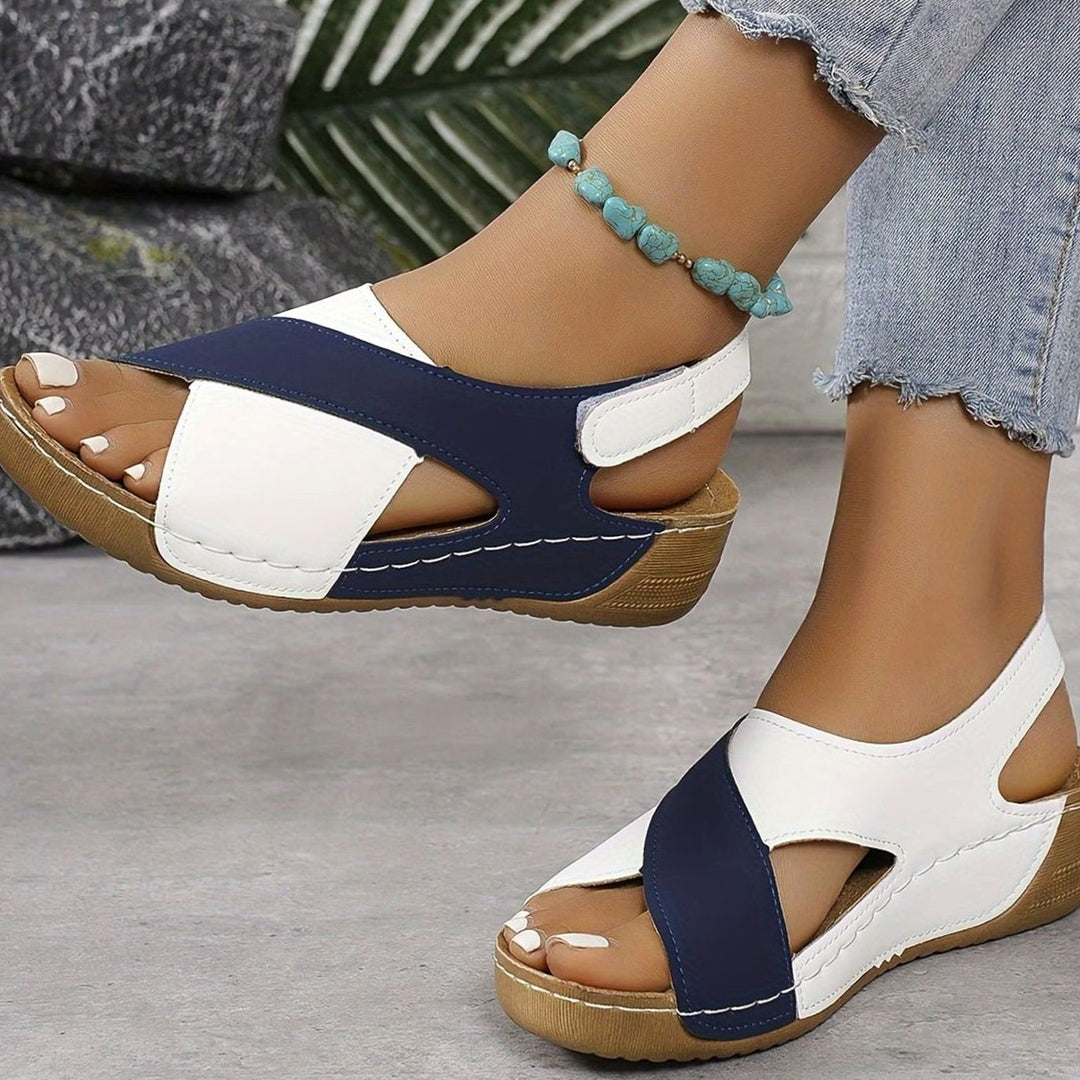 Women's Orthopedic Cross-Strap Wedge Slingback Sandals