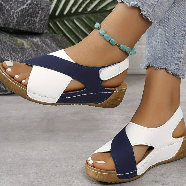 Women's Orthopedic Cross-Strap Wedge Slingback Sandals