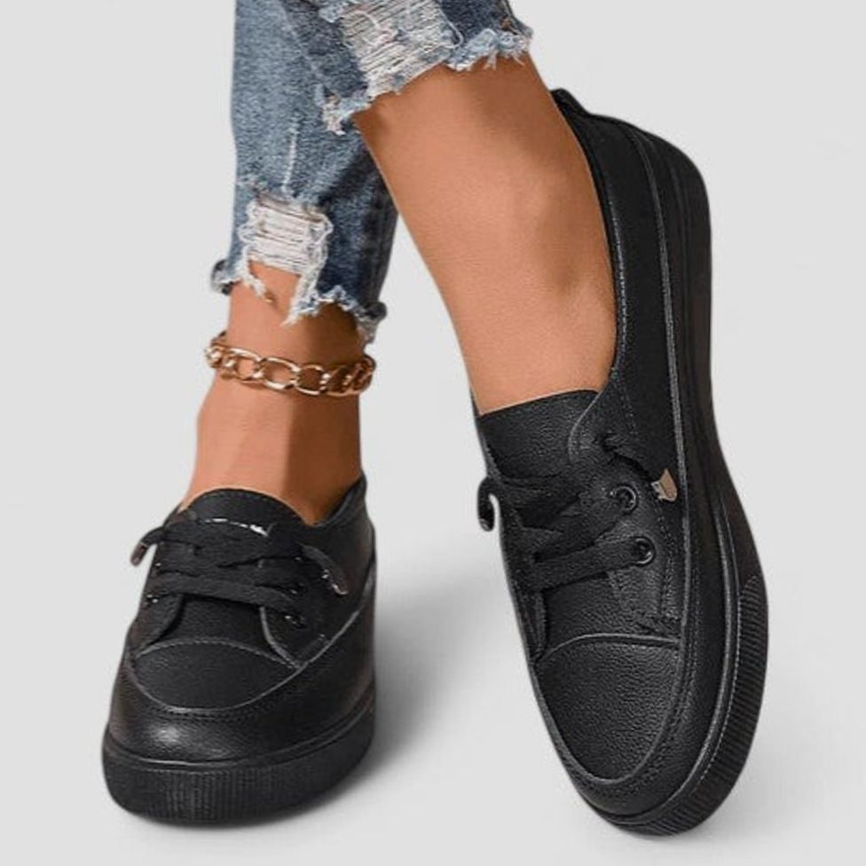 Women's Orthopedic Cushioned Insole Low-Top Lace-Up Sneakers
