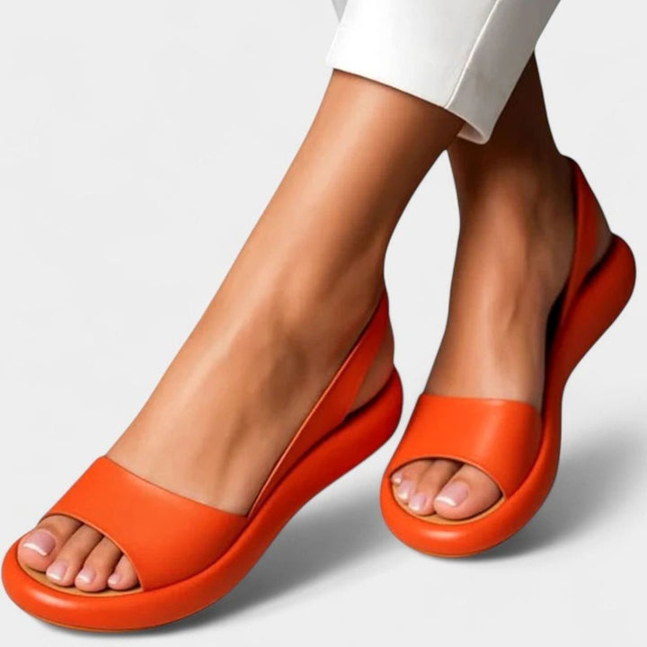 Women's Orthopedic Cushioned Slip-On Sandals Back Strap - Orange