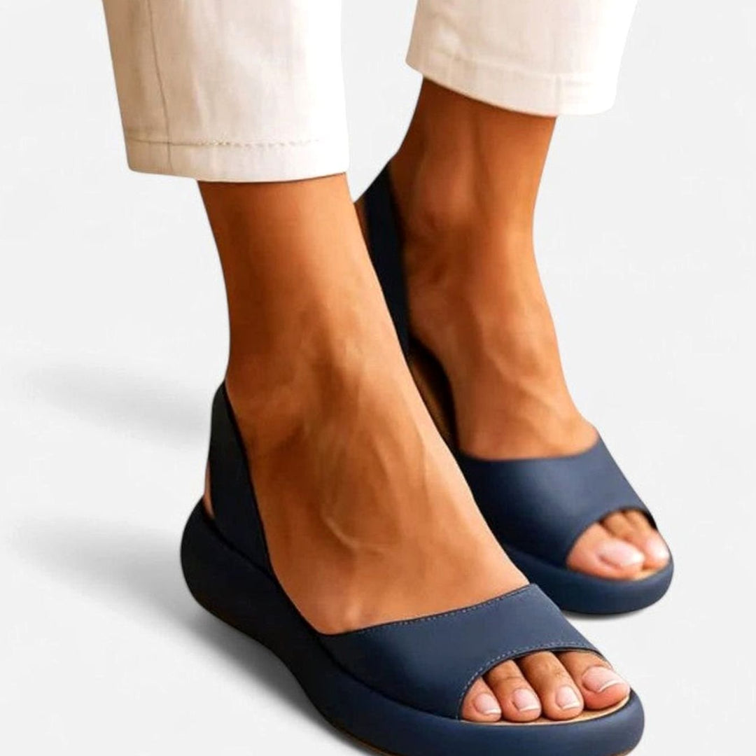 Women's Orthopedic Cushioned Slip-On Sandals Back Strap - Blue