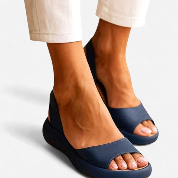 Women's Orthopedic Cushioned Slip-On Sandals Back Strap - Blue