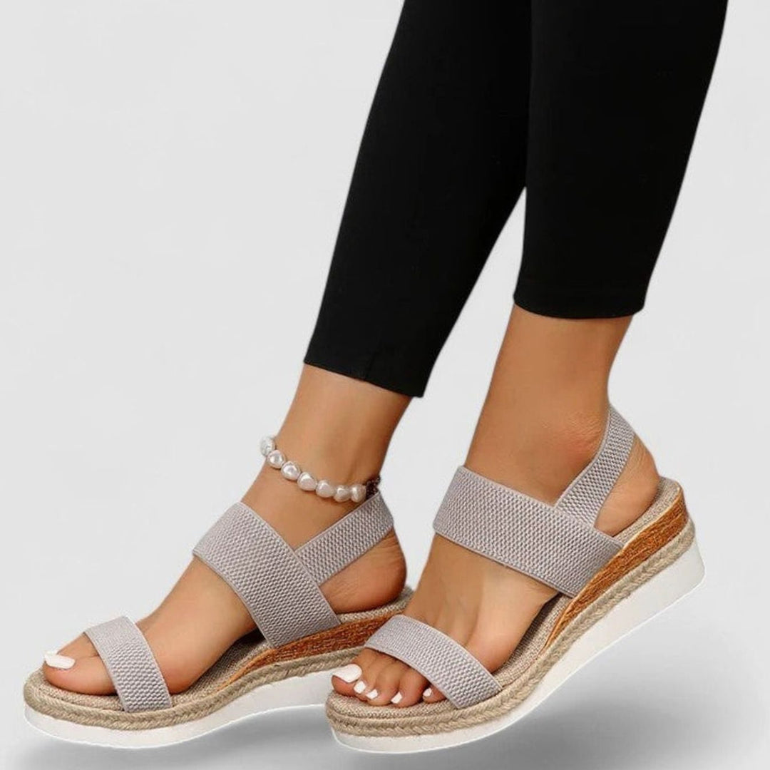 Women's Orthopedic Espadrille Wedge Slingback Sandals - Gray