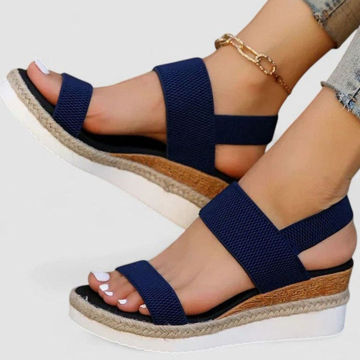 Women's Orthopedic Espadrille Wedge Slingback Sandals - Blue