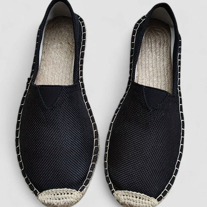 Women's Orthopedic Espadrilles Slip-On Canvas Loafers - Black