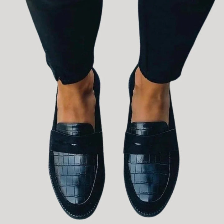 Women's Orthopedic Handmade Croco-Embossed Slip-On Loafers