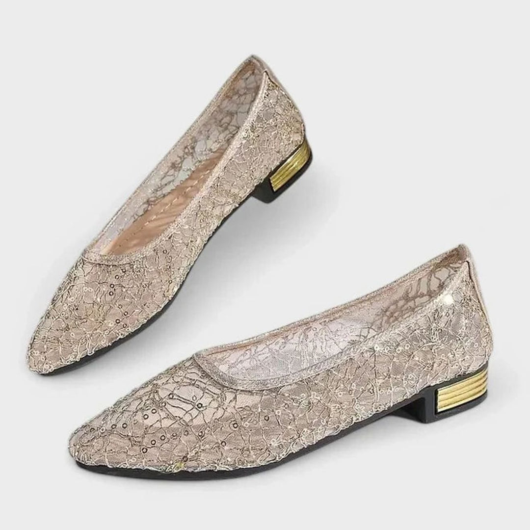 Women's Orthopedic Lace Flats Square-Toe Low-Heel Slip-On Shoes