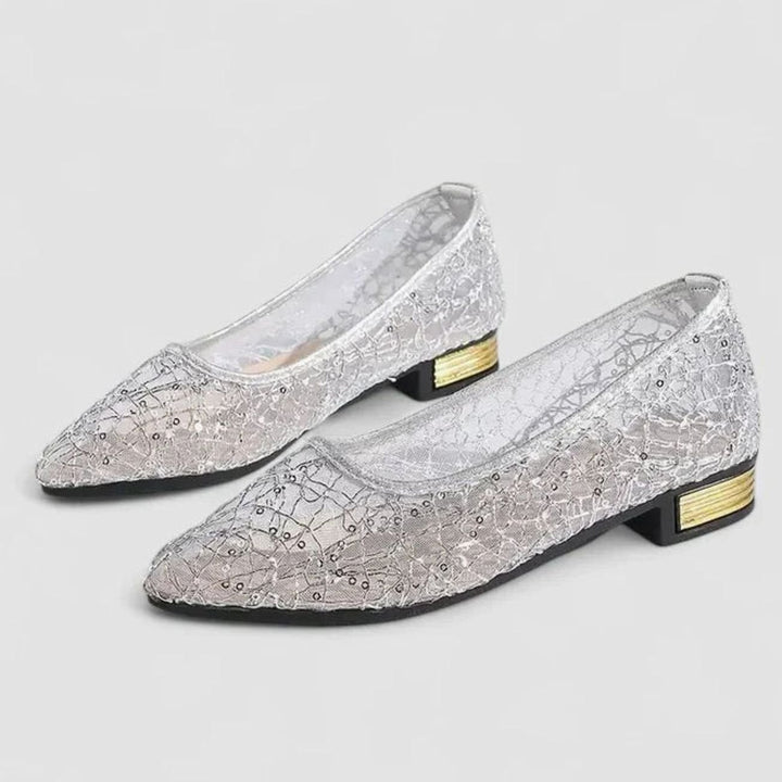 Women's Orthopedic Lace Flats Square-Toe Low-Heel Slip-On Shoes