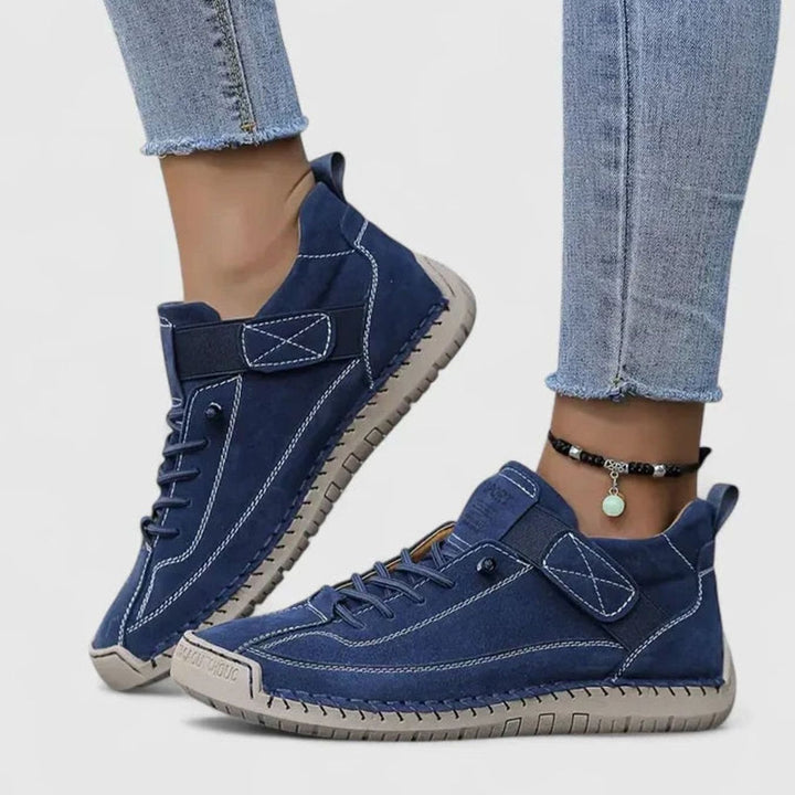 Women's Orthopedic Lace-Up High-Top Sneakers Wide Toe Box - Blue