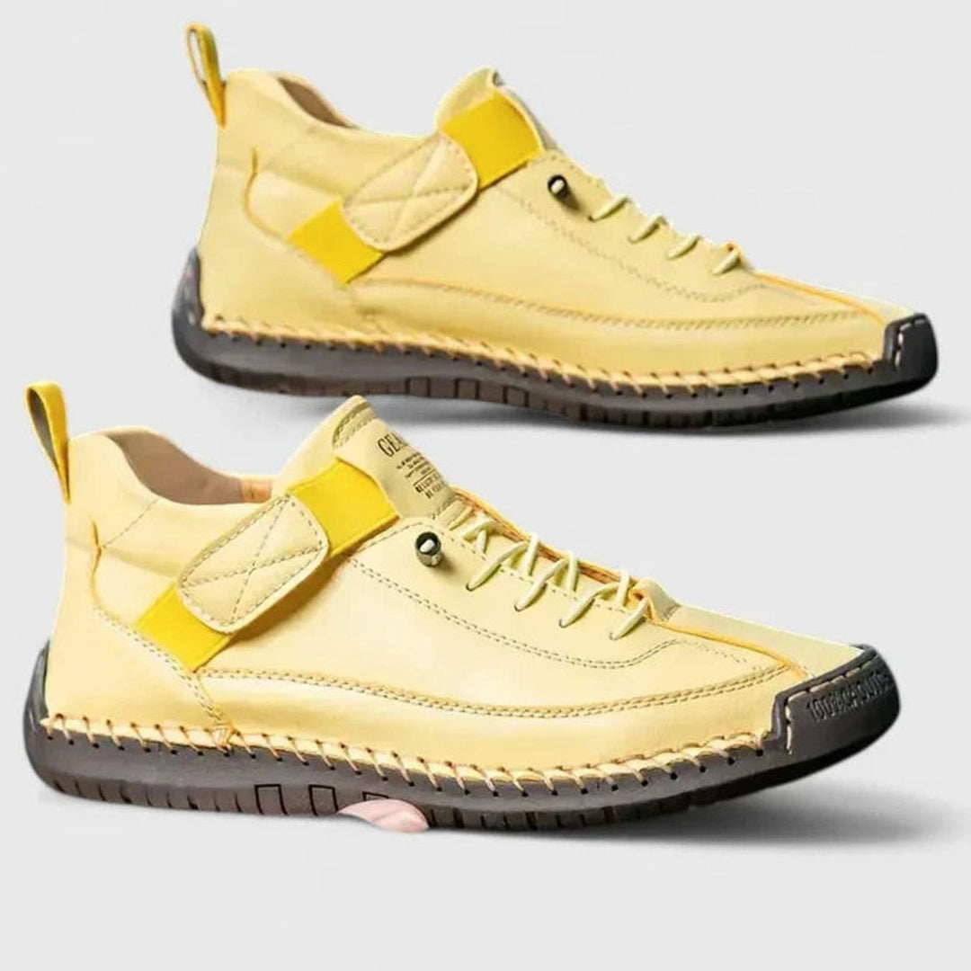 Women's Orthopedic Lace-Up High-Top Sneakers Wide Toe Box - Yellow
