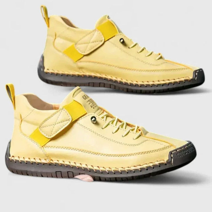 Women's Orthopedic Lace-Up High-Top Sneakers Wide Toe Box - Yellow