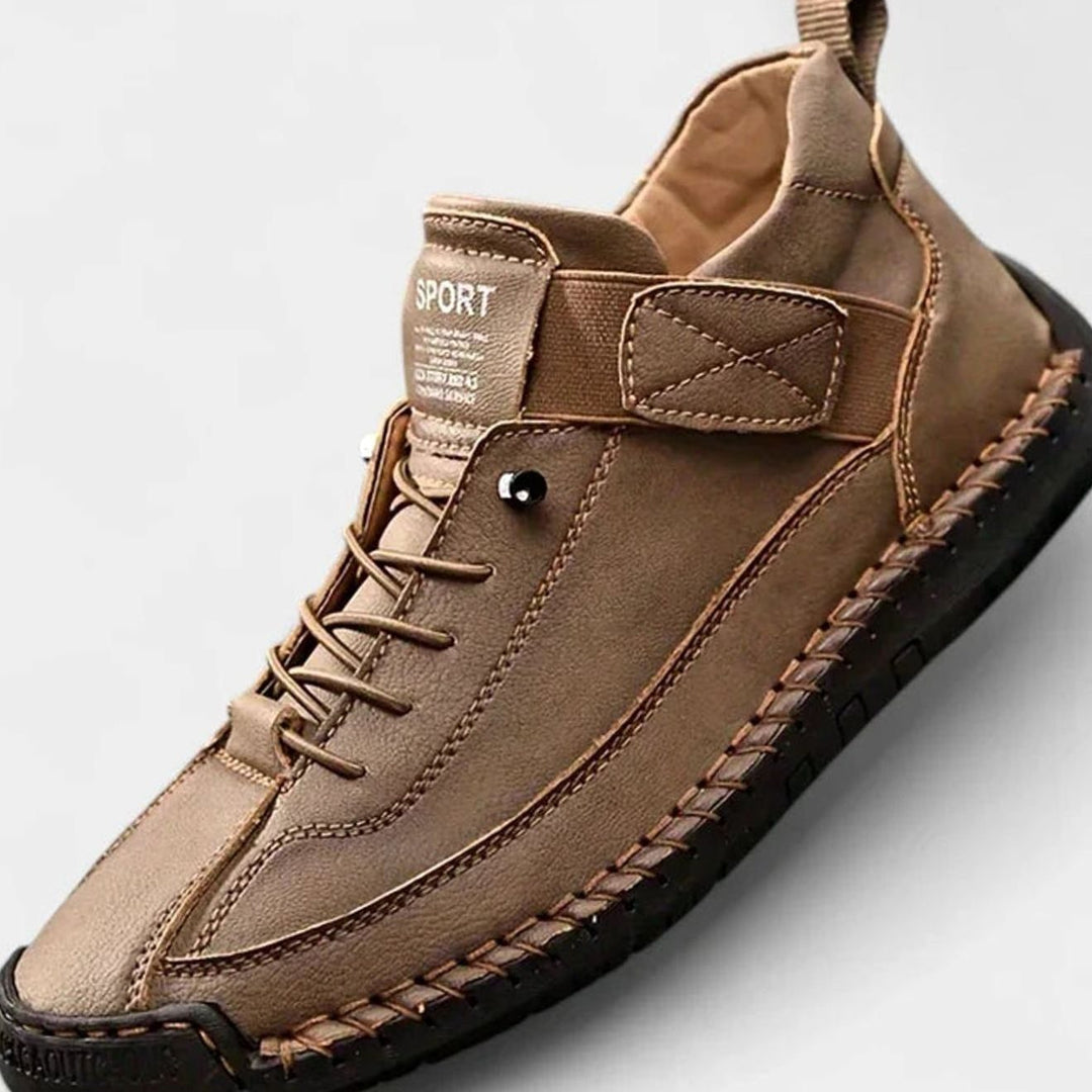 Women's Orthopedic Lace-Up High-Top Sneakers Wide Toe Box - Khaki