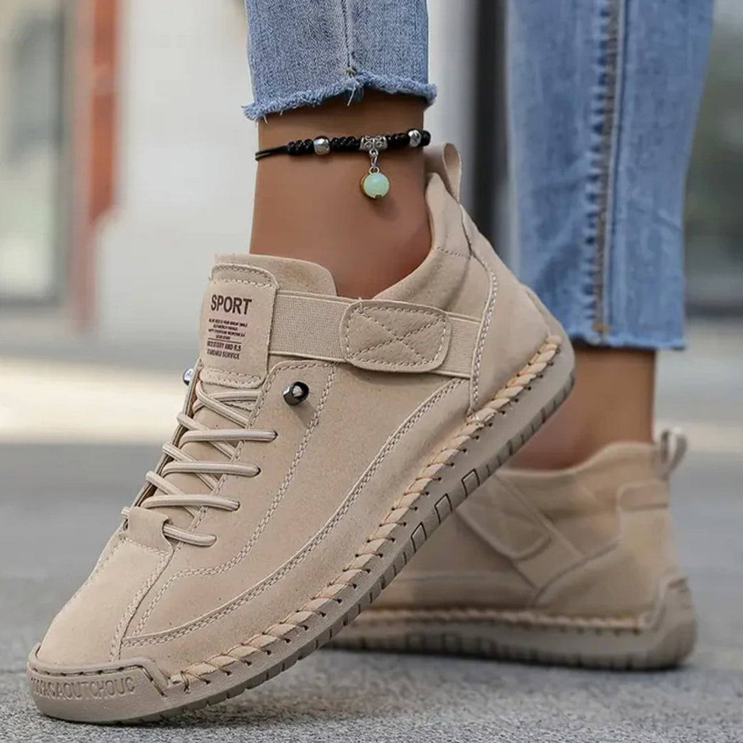 Women's Orthopedic Lace-Up Suede Low-Top Sneakers Wide Fit