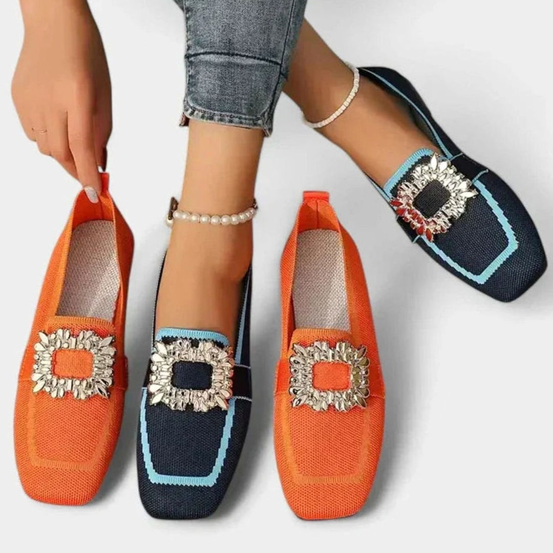 Women's Orthopedic Loafers Cushioned Insole Square-Toe Flats