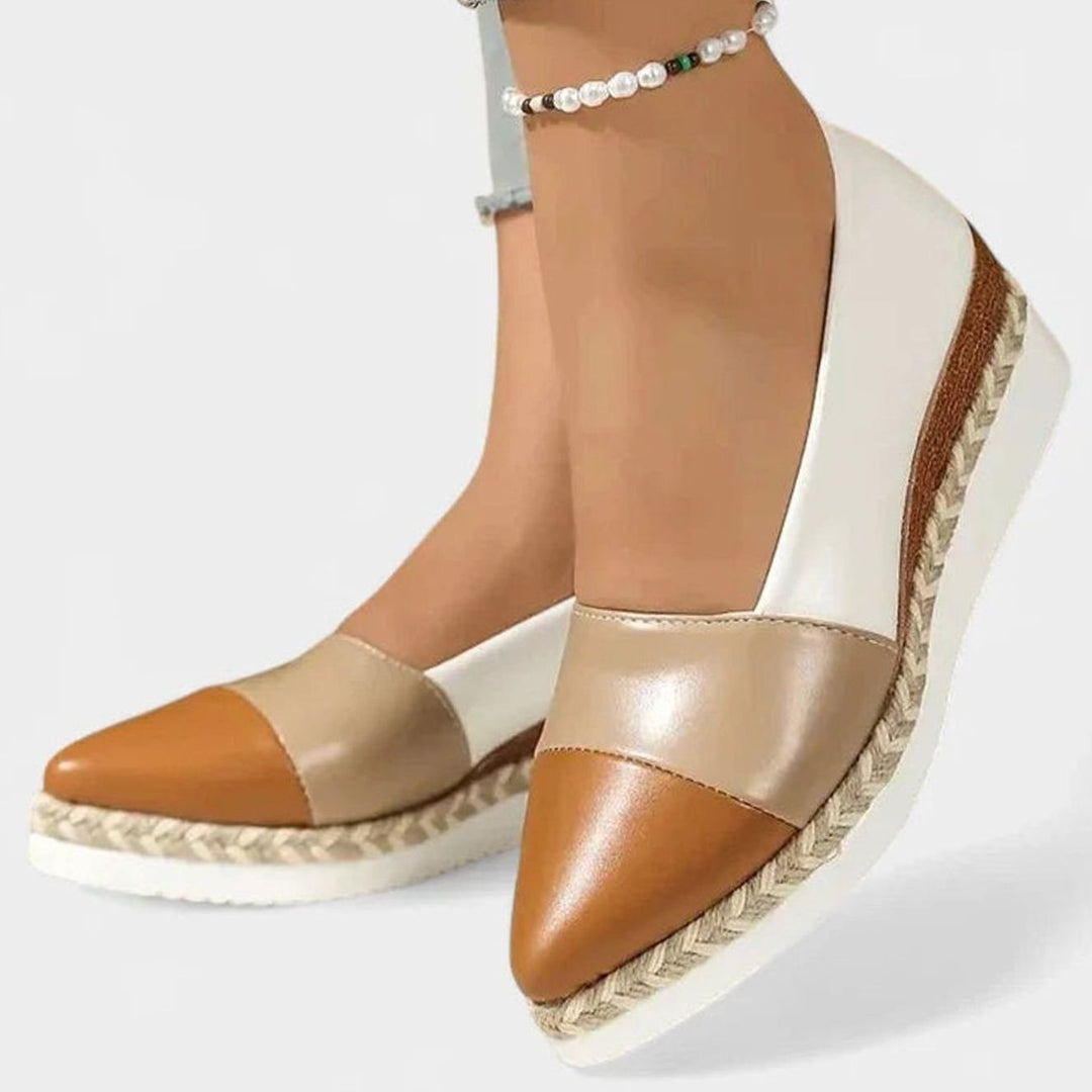 Women's Orthopedic Loafers Metallic Espadrille Platform Slip-On Flats