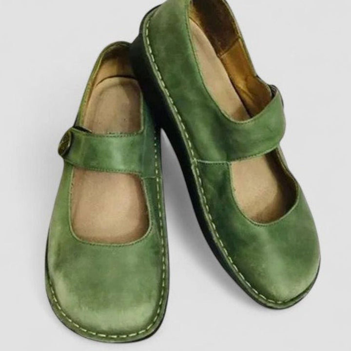 Women's Orthopedic Mary Jane Adjustable-Strap Round-Toe Flats