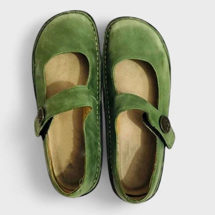 Women's Orthopedic Mary Jane Adjustable-Strap Round-Toe Flats