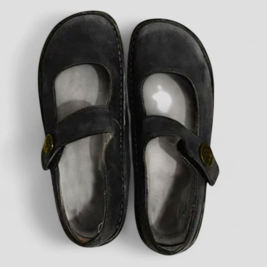 Women's Orthopedic Mary Jane Adjustable-Strap Round-Toe Flats