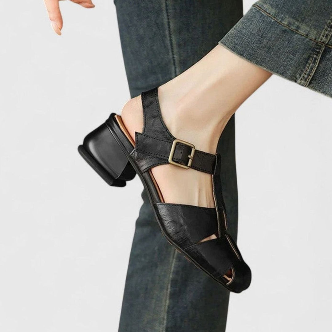 Women's Orthopedic Mary Jane Shoes Block-Heel Buckle Sandals