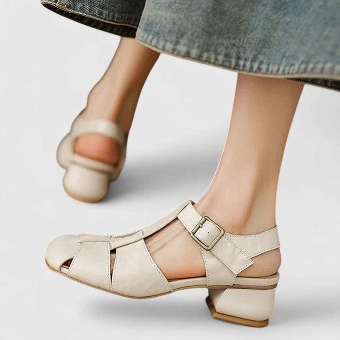 Women's Orthopedic Mary Jane Shoes Block-Heel Buckle Sandals