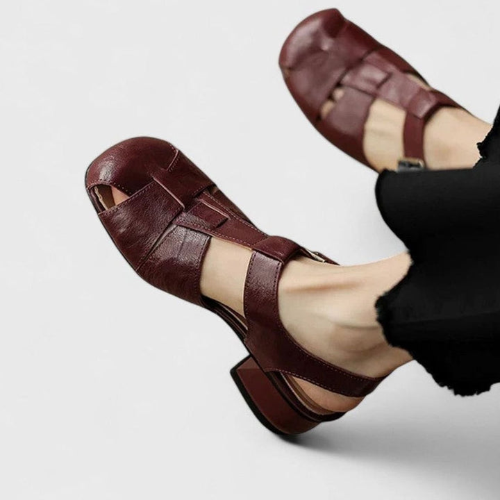Women's Orthopedic Mary Jane Shoes Block-Heel Buckle Sandals