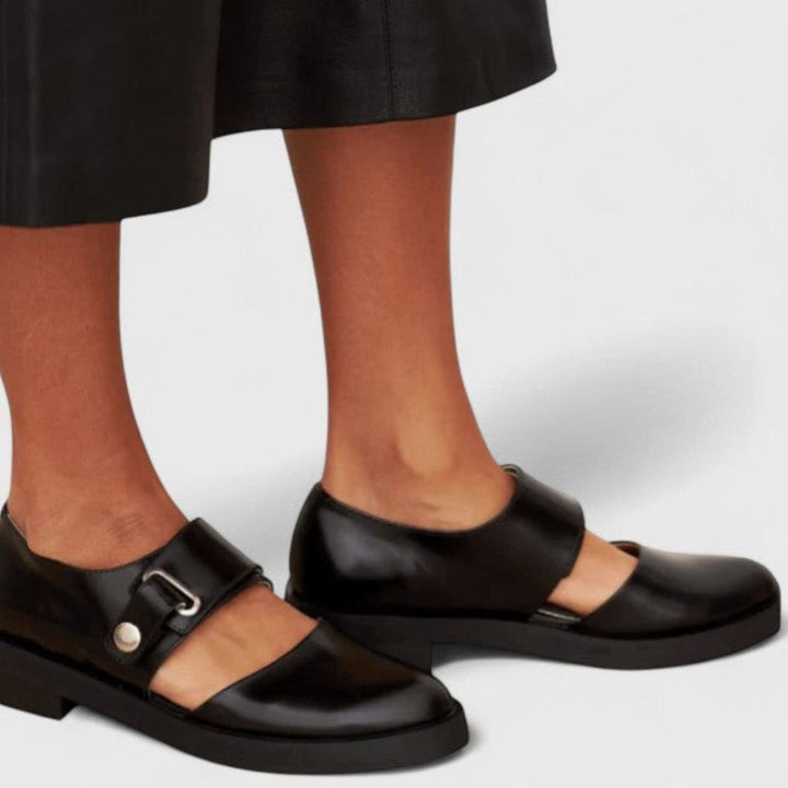 Women's Orthopedic Mary Jane Shoes Buckle-Strap Low-Heel Flats