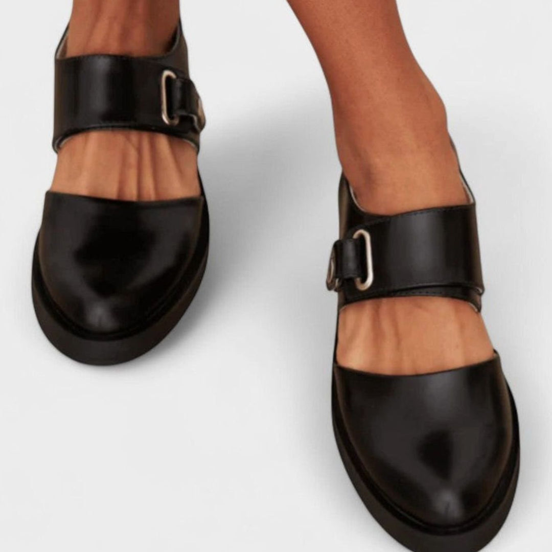 Women's Orthopedic Mary Jane Shoes Buckle-Strap Low-Heel Flats