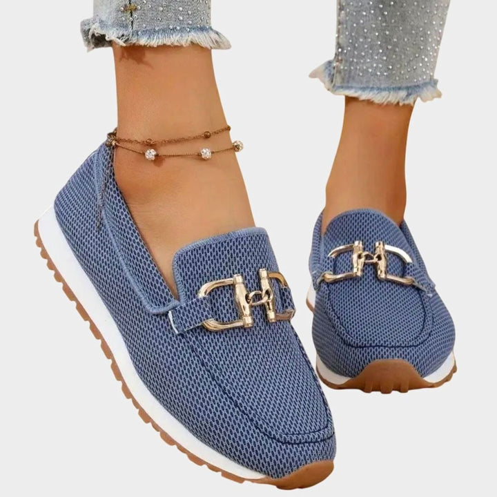 Women's Orthopedic Mesh Slip-On Horsebit Loafers - Blue