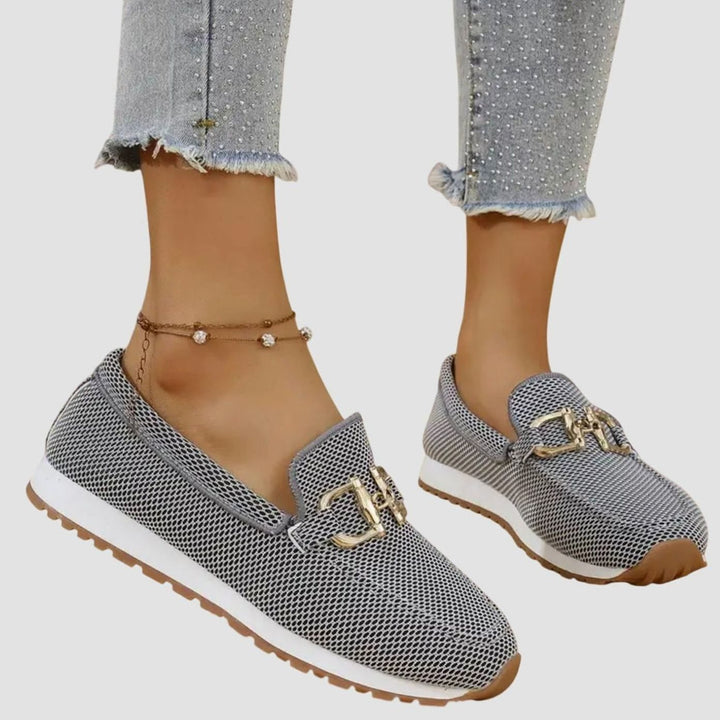 Women's Orthopedic Mesh Slip-On Horsebit Loafers - Gray
