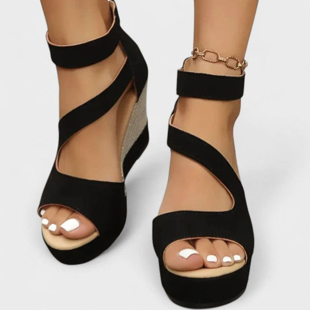 Women's Orthopedic Open-Toe Elastic Strap Wedge Sandals