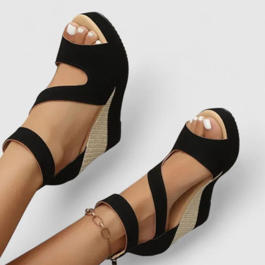 Women's Orthopedic Open-Toe Elastic Strap Wedge Sandals