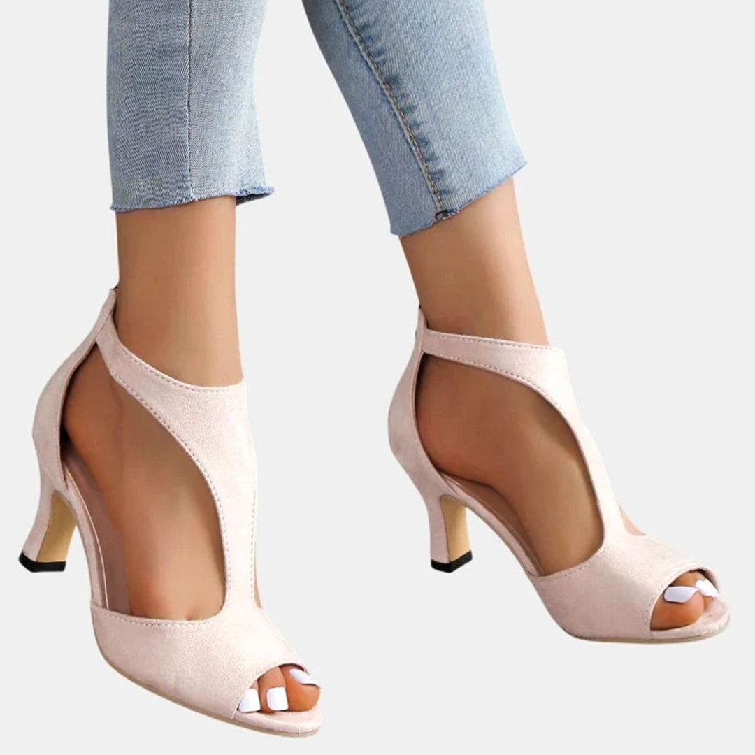 Women's Orthopedic Peep-Toe Block-Heel Cutout Sandals