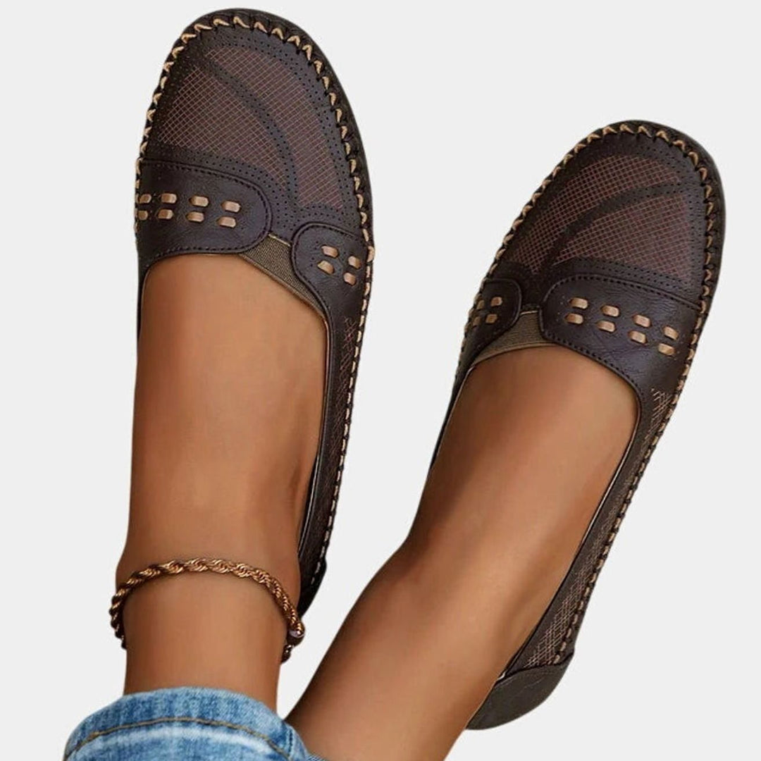 Women's Orthopedic Slip-On Breathable Perforated Flats